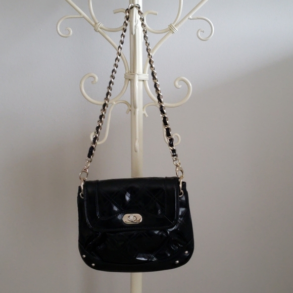 Ann Taylor black patent leather Handbag - Picture 1 of 6